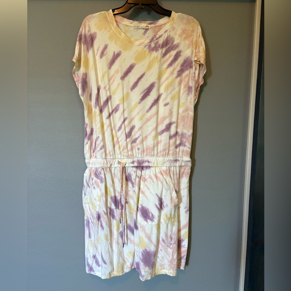 C&C California Pastel Tie-Dye Dress